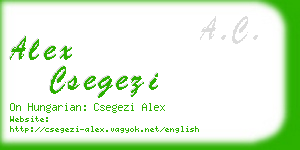 alex csegezi business card